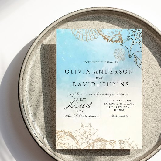 Invitation Etanche méditerranéenne Mariage élégant