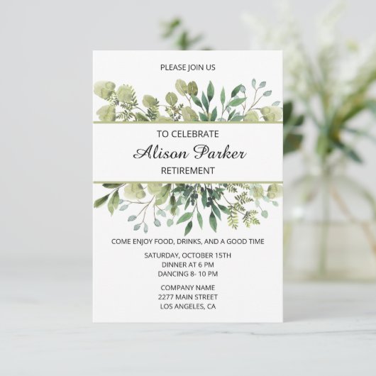 Invitation Étanche verte (Debout devant)