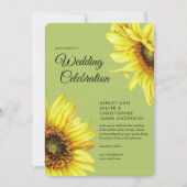 Invitation Etanchéité Sunflower Mariage vert clair (Devant)
