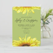 Invitation Etanchéité Sunflower Mariage vert clair (Debout devant)