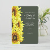 Invitation Etanchéité Tournesol Moss Mariage vert (Debout devant)