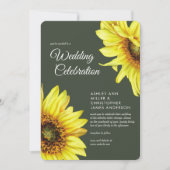 Invitation Etanchéité Tournesol Moss Mariage vert (Devant)