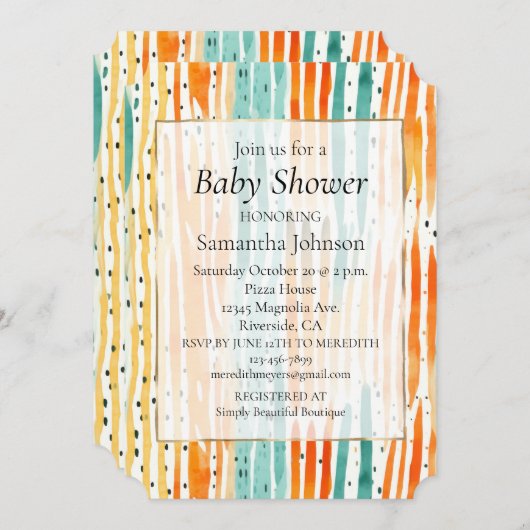 Invitation Etanchéité turquoise à l'orange (Devant / Derrière)