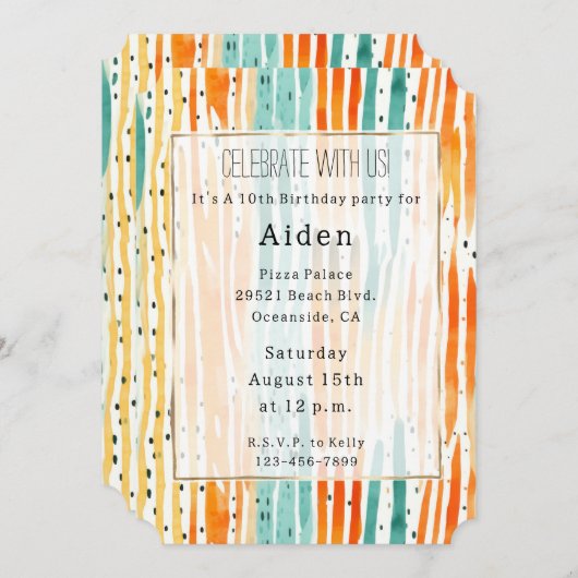 Invitation Etanchéité turquoise à l'orange (Devant / Derrière)