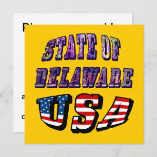 Invitation Etat du Delaware USA Photo & Flag Text