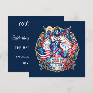Invitation États-Unis 250 ans 4 juillet 1776-2026