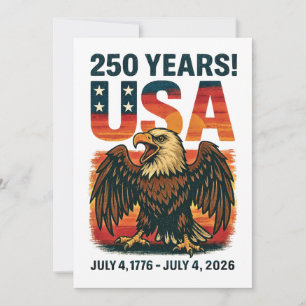 Invitation États-Unis 250 Ans – Aigle chauve patriotique 4 ju