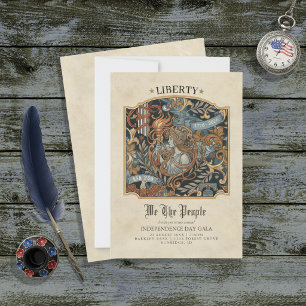 Invitation États-Unis 250 Liberty Art Nouveau Motif Bordure I