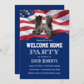 Invitation États-Unis Drapeau Marine Bleu Militaire Solide Ho (Devant / Derrière)