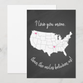 Invitation États-Unis je t'aime plus que les kilomètres entre (Devant / Derrière)