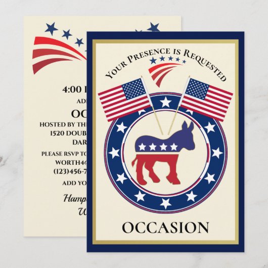 Invitation États-Unis patriotiques (Devant / Derrière)