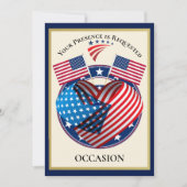 Invitation États-Unis patriotiques (Devant)