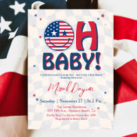 États-Unis Visage Heureux Groovy Patriotique Oh Fê