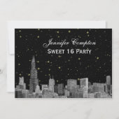 Invitation Etch de Chicago Skyline Etch Starry do-it-yourself (Devant)