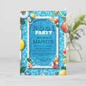 Invitation Eté Anniversaire Bassh, Baignade Personnalisable (Debout devant)