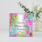 Invitation Été Anniversaire Fête Cocktail coloré (Debout devant)