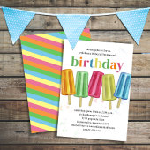 Invitation Été Anniversaire Fête Cute Popsicles