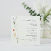 Invitation Été Aquarelle Florale Sage Bridal Brunch (Debout devant)