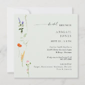 Invitation Été Aquarelle Florale Sage Bridal Brunch (Devant)