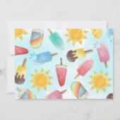 Invitation Été Aquarelle Popsicle fête d'anniversaire (Dos)