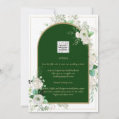 Invitation Été Blanc Roses Emerald Green Arch Mariage (Dos)