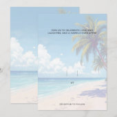 Invitation Été bleu élégant et joli mariage au bord de la mer (Devant / Derrière)