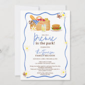 Invitation Été bleu Fun Pique-nique dans la réunion familiale (Devant)