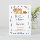 Invitation Été bleu Fun Pique-nique dans la réunion familiale (Debout devant)