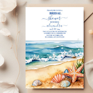 Invitation Été Bleu Océan Vagues Plage Tropicale Bridal