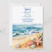 Invitation Été Bleu Océan Vagues Plage Tropicale Bridal (Devant)