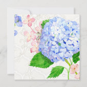 Invitation Eté Blue Hydrangea Aquarelle Couples Douche (Dos)