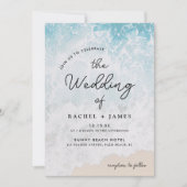 Invitation Eté Blue Ocean Beach Mariage (Devant)