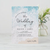 Invitation Eté Blue Ocean Beach Mariage (Debout devant)