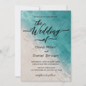 Invitation Eté Blue Ocean Beach Mariage (Devant)
