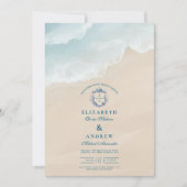 Invitation Eté Blue Ocean Beach Mariage (Devant)