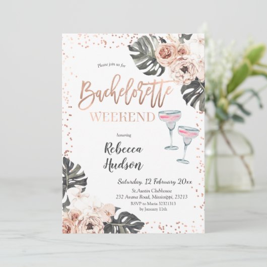 Invitation Été Boho Bachelorette Week-end Itinéraire (Debout devant)