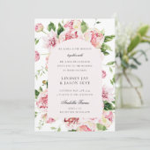 Invitation Été Botanique Arc Vert Pink Floral Mariage (Debout devant)