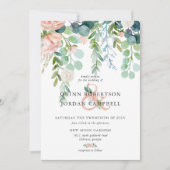 Invitation Été bouillonnant | Mariage floral aquarelle (Devant)