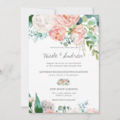 Invitation Été bouillonnant | Mariage floral aquarelle (Devant)
