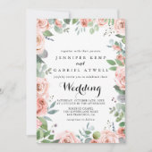 Invitation Été Breeze Floral avant et arrière Mariage (Devant)