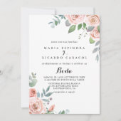 Invitation Été Breeze Floral Mariage espagnol (Devant)