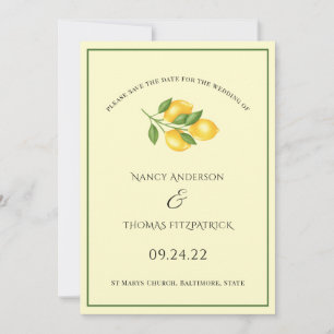 Invitation été citron med classique mariage à sauver la date