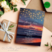 Invitation Eté Coucher de soleil Lumières à cordes Tropical B