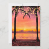 Invitation Eté coucher de soleil Plage tropicale Mariage (Dos)