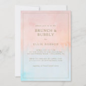 Invitation Eté Coucher du soleil Brunch et douche mousseuse (Devant)