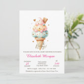 Invitation Été Crème glacée Oh Baby shower bébé (Debout devant)