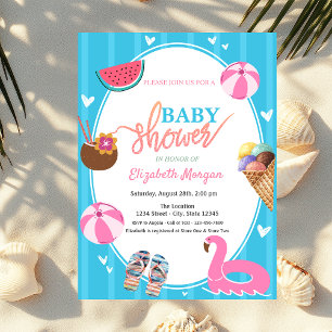 Invitation Été Crème glacée Watermelon Pool Toys Baby shower
