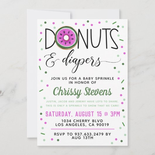 Invitation Été Donut Baby Sprinkw Shower (Devant)