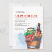 Invitation Été Famille Crawfish Boire Fête de fruits de mer (Devant)
