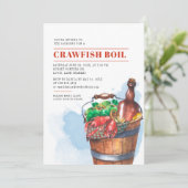 Invitation Été Famille Crawfish Boire Fête de fruits de mer (Debout devant)